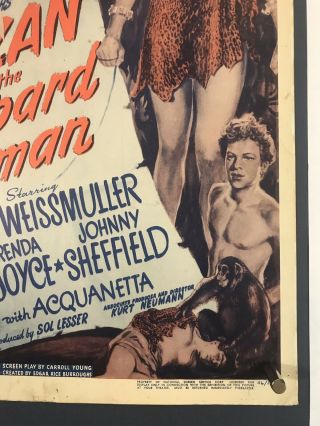 TARZAN LEOPARD WOMAN Movie Poster (Fine) Window Card 1946 Brenda Joyce WC024R 4