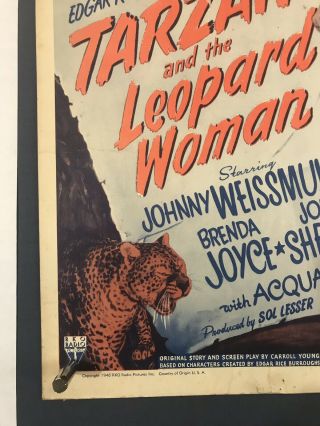 TARZAN LEOPARD WOMAN Movie Poster (Fine) Window Card 1946 Brenda Joyce WC024R 5