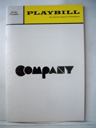 Company Playbill Stephen Sondheim / Dean Jones / Elaine Stritch Opening Nyc 1970