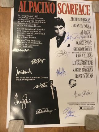 Scarface Cast Autographed 12x18 Movie Poster Photo Al Pacino