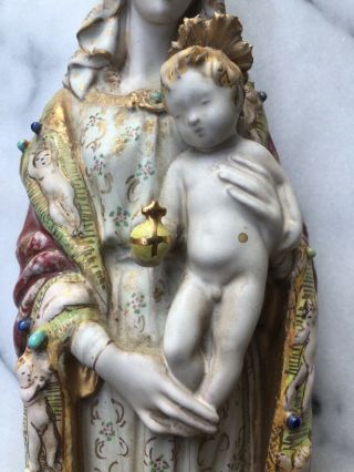 Professor Eugenio Pattarino Antique Italian Terracotta Madonna & Child Sculpture 4