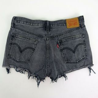 Miranda Lambert LEVI ' S 501 Faded Black Denim Cut Off Distressed Shorts Size 30 3