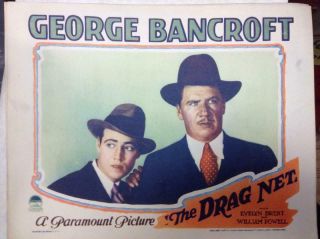 George Bancroft/evelyn Brent In " The Dragnet " 1928 11 X 14 Lobby Card 4