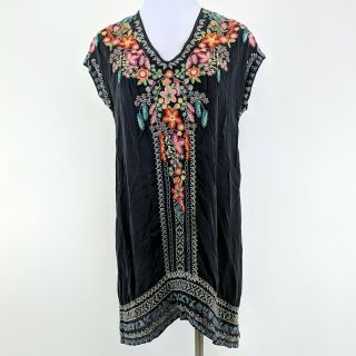 Miranda Lambert Johnny Was Blue Floral Embroidered Sleeveless Cover Dress Size S