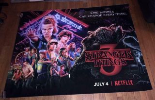 Netflix Stranger Things Season 3 5ft Subway Poster Eleven Demogorgon Cast