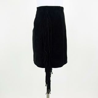 Miranda Lambert UNLABELED Black Fringe Mini Skirt No Size 2
