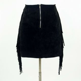 Miranda Lambert UNLABELED Black Fringe Mini Skirt No Size 3