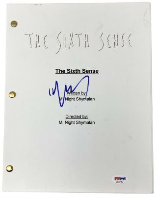 M.  Night Shyamalan Signed " The Sixth Sense " Movie Script Psa/dna