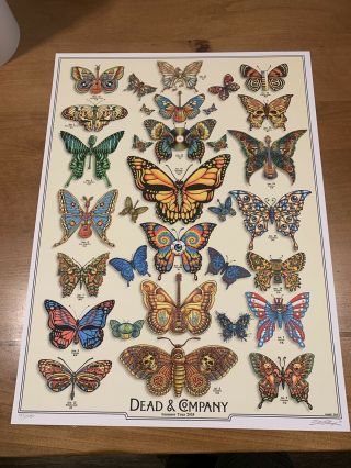 Dead And Company Summer 2019 Vip Poster - Butterflies - Emek