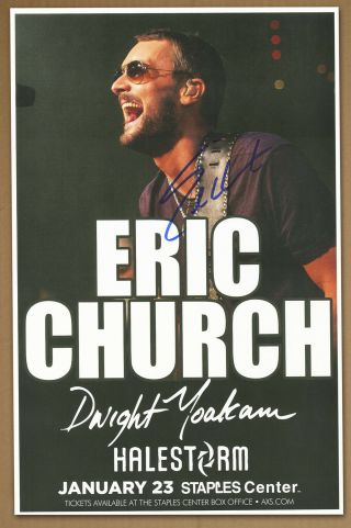 Eric Church Autographed Gig Poster Like A Wrecking Ball