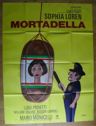 Mortadella Sophia Loren French Movie Poster 63 " X47 " 