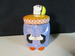 Noritake Art Deco Luster Pierrot Clown Humidor Powder Jar
