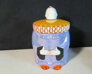 NORITAKE Art Deco Luster Pierrot CLOWN Humidor Powder JAR 2