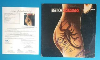 Scorpions Complete Band X5 Signed " Best Of " Lp Album Certified With Jsa Psa