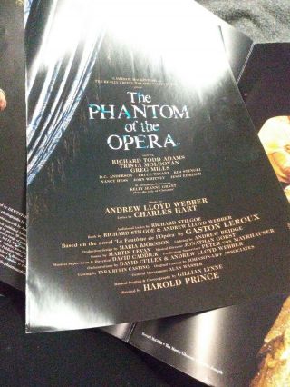 The Phantom Of The Opera Longest Running Show Program