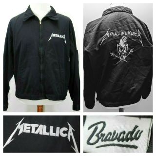 Rare Vintage Metallica " Metallifukinka " Mens Xl Black Tour Jacket By Bravado