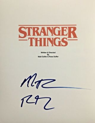 The Duffer Brothers Signed Stranger Things Full Script Autograph Pilot Episode