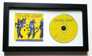 Britney Spears Real Early Hand Signed Sometimes Cd Framed Display Rare