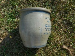 19th C.  Western Pa Stoneware Cream Pot with Advertisement for Tea Dealer 4