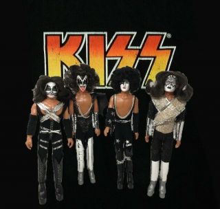 Vintage 1978 Kiss Mego Doll Figures Gene Paul Ace & Peter Complete
