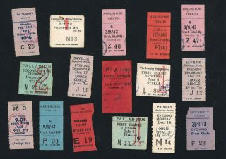 31 x 1940s (WWII period) ticket stubs from London West End theatres. 3