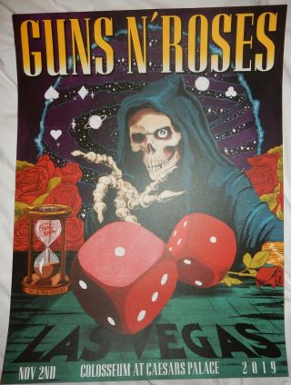 Guns N Roses Las Vegas Poster Lithograph Caesars 11/2 Night 2 Xx/200 2019