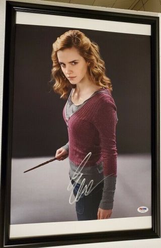 Emma Watson Signed Photo Psa Dna Harry Potter Hermoine Granger (framed)