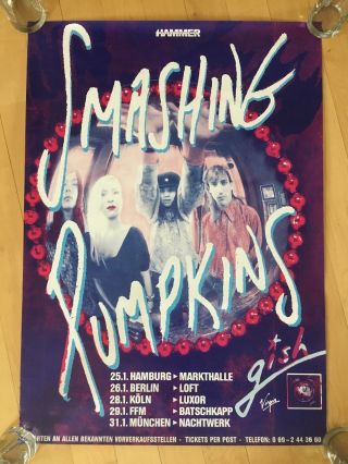 Smashing Pumpkins Gish Tour Poster 1992 Billy Corgan,  Germany Tour