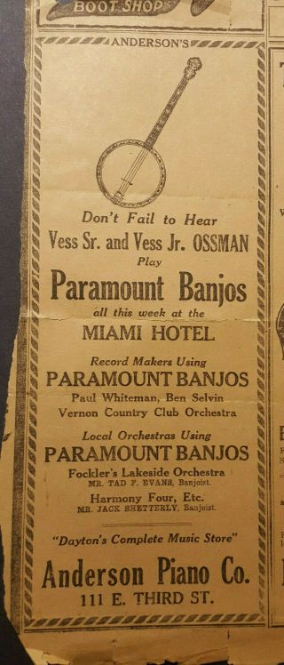 Vintage Vaudeville 8 x 10 publicity photo of Vess Ossman - 1920s 2