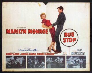 Bus Stop Marilyn Monroe Don Murray Half Sheet 1956
