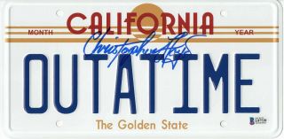 Christopher Lloyd Signed Auto Back To The Future License Plate Beckett Bas
