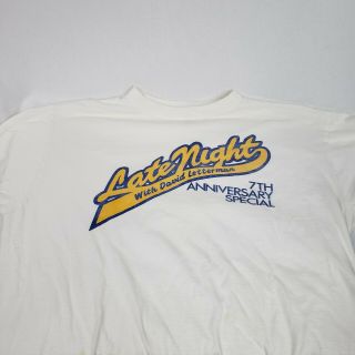 Rare True Vintage 1980s Late Night With David Letterman 7th Anniversary T Shirt
