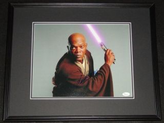 Samuel L Jackson Signed Framed 11x14 Photo Poster Jsa Star Wars