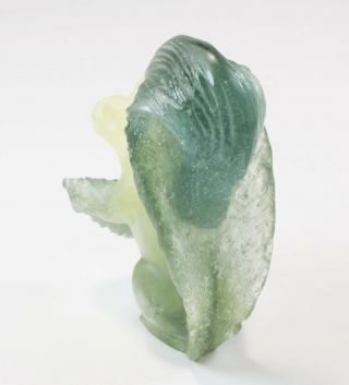 Rare Daum Squirel Green tone Pate de Verre Glass Crystal Paperweight Figurine 3