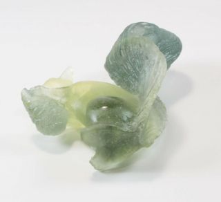 Rare Daum Squirel Green tone Pate de Verre Glass Crystal Paperweight Figurine 6