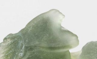 Rare Daum Squirel Green tone Pate de Verre Glass Crystal Paperweight Figurine 7