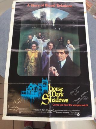 1970 House Of Dark Shadows 1 - Sheet Movie Poster Signed X 4 Lara Parker