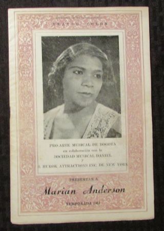 1951 Marian Anderson Theatre Program Vg 4.  0 Spanish 16pgs