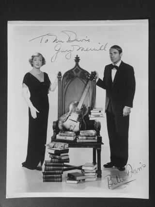 Rare Bette Davis And Husband Gary Merrill Vintage Signed By Both Photo