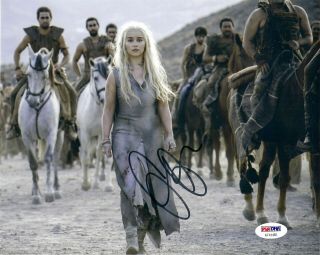 Emilia Clarke As Daenerys Signed 8x10 Photo 1 " Game Of Thrones " Psa Dna