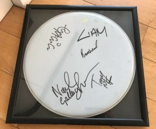 Oasis - Fully Signed Drum Skin By Line Up.  Frame Will Be Removed