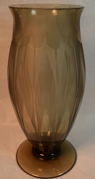 Art Deco,  Acid Etched French Art Glass Vase Signed Nildes