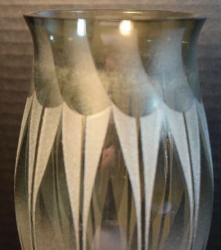 Art Deco,  Acid Etched French Art Glass Vase Signed Nildes 3