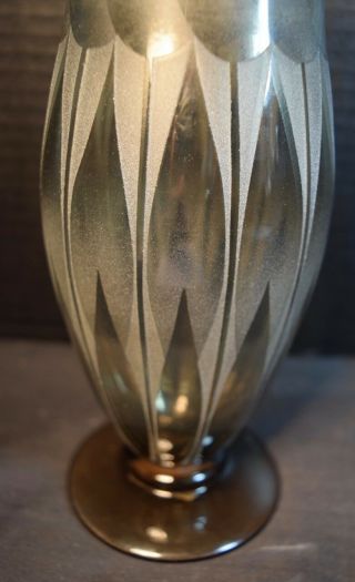 Art Deco,  Acid Etched French Art Glass Vase Signed Nildes 4