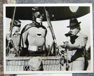 Batman Orig Abc Tv Press Photo Adam West Burt Ward & Puzzler Maurice Evans 