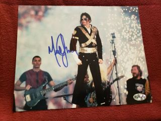 Michael Jackson Signed Photo With.  Performing At Bowl Xxvii.