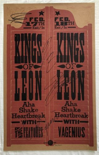 Kings Of Leon Signed Hatch Show Print Concert Poster Exit / In Nashville 2005