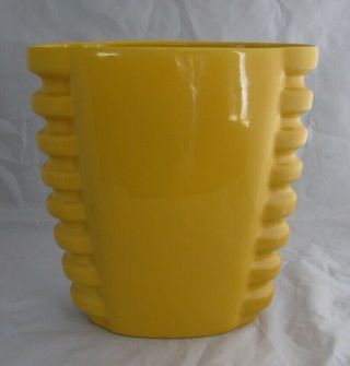 Vintage Large 10 Inch Catalina Island Yellow Art Deco Vase Incised Mark