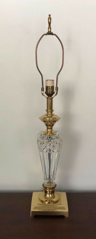 Waterford Crystal Polished Brass Lissadel Table Lamp All