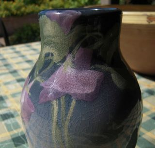 Antique Rookwood Cincinnati Art Pottery Ed Diers 1902 Iris Glaze Vase Flowers 5